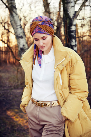 Belisa Printed Turban With Ribbons