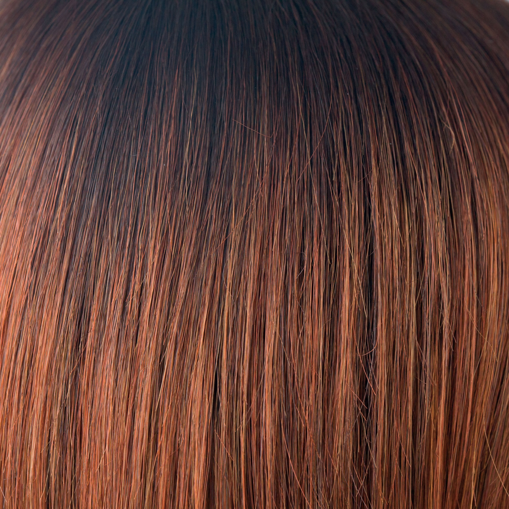 Crimson-R - A beautiful mid brown chocolate root that seamlessly blends into cool coppers and smoked orange tones. If you want to stand out, this is an excellent color choice!