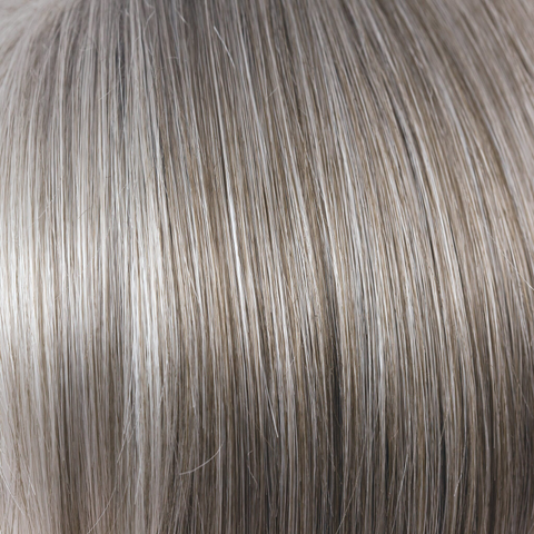 NM Sandy Silver  -  This gray tone is a warm, medium brown base with a mix of silvery white highlights. The color gradually goes from lighter at front to darker at nape. This color is perfect for those that love a gray color mixed with brown for a modern look!
